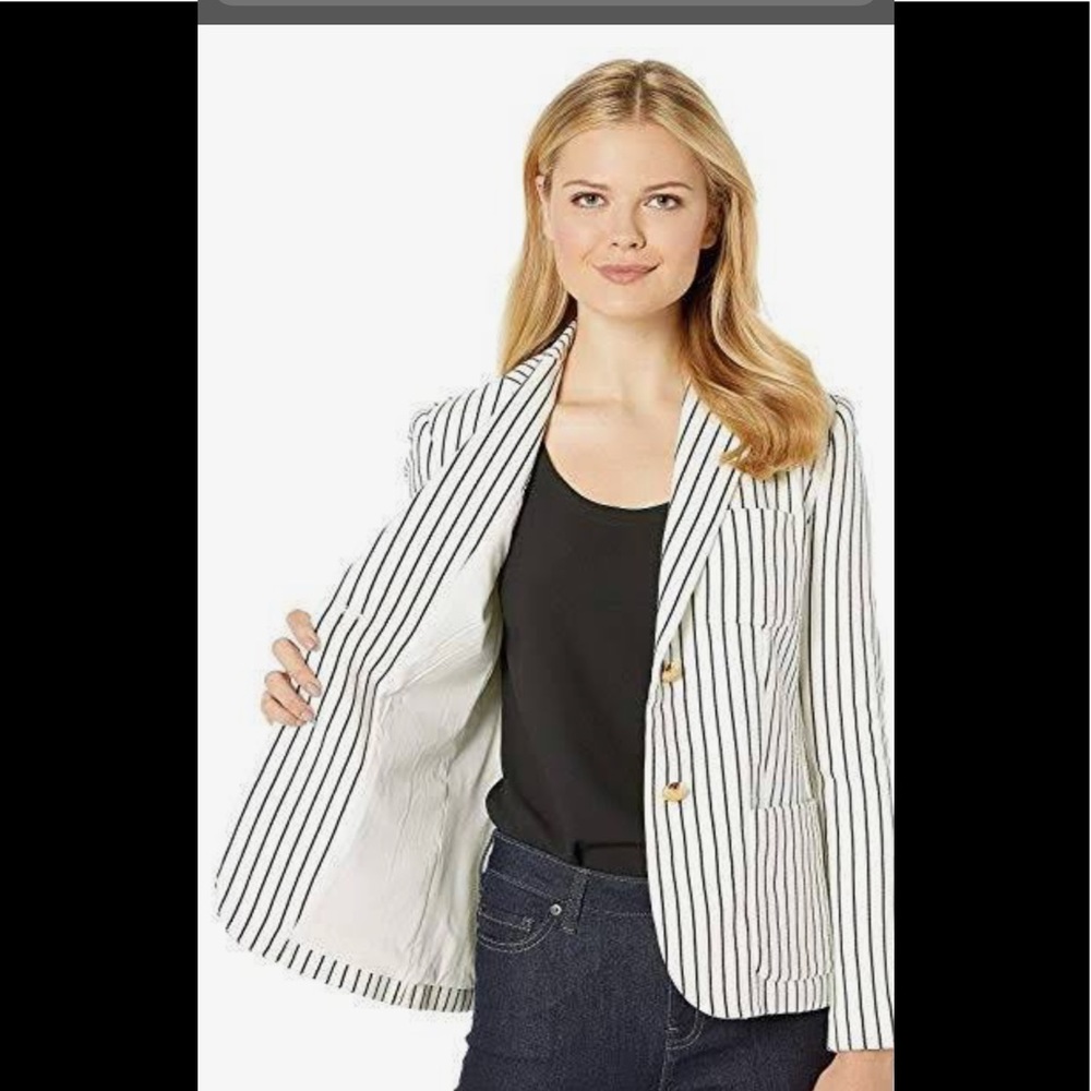 Ralph Lauren Winter Cream Striped Blazer NWTS